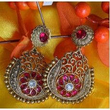 High Ended Designer Earrings in Antique Gold base